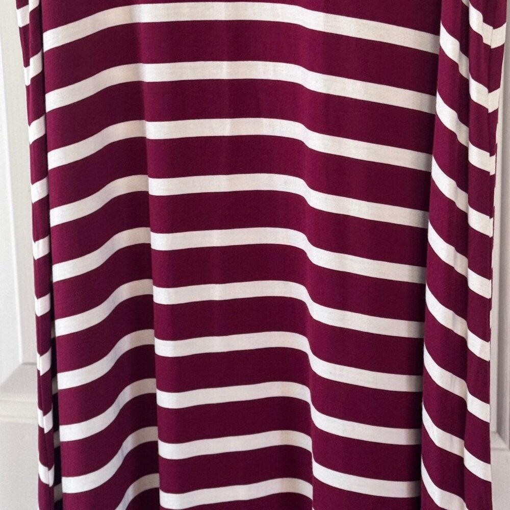 Old Navy Womens Maroon and White Striped Dress Size L Large - Picture 3 of 7